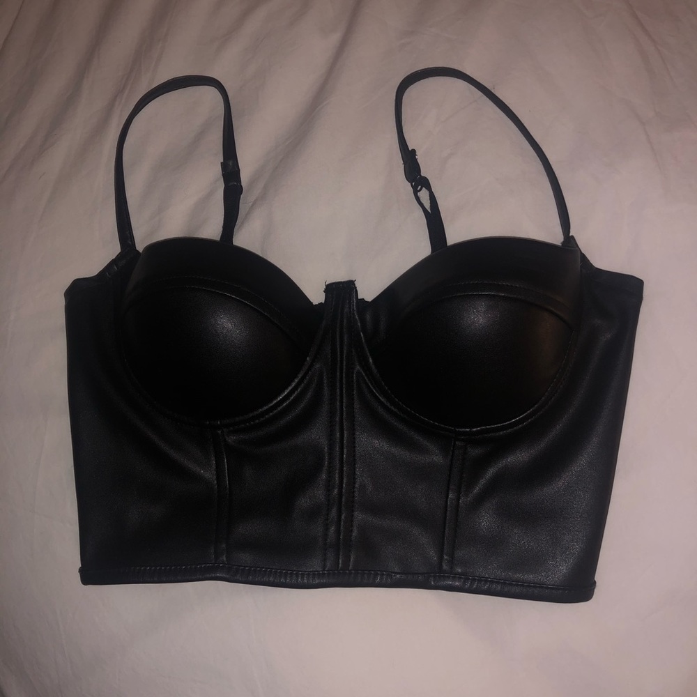 Charlotte Russe Leather Crop Top